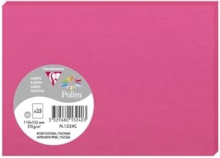 Cartes de correspondance Clairefontaine Pollen Rose fuchsia - 25 unités 110x155 mm pour événements joyeux