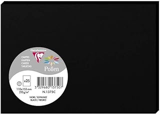 Cartes de correspondance Clairefontaine Pollen Noir - 25 unités 110x155 mm pour occasions formelles