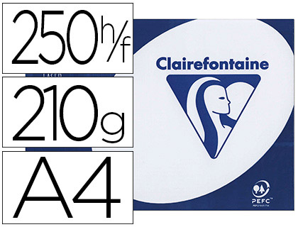 Papier Clairefontaine Clairalfa Extra Blanc A4 210g/m2 - 250 feuilles pour impression et dessin professionnel