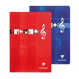 Cahier de Musique et Chant Clairefontaine 17x22 cm - 56 Pages Séyès et Portées, Couverture Assortie