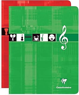 Cahier de Musique et Chant Clairefontaine 17x22 cm - 56 Pages Séyès et Portées, Couverture Assortie