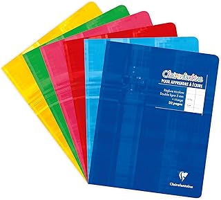 Cahier Clairefontaine 17 x 22 cm - 32 pages grands carreaux - Coloris assortis pour école