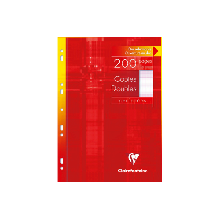 Copies doubles Clairefontaine A4 Séyès grands carreaux - 200 pages pour école et bureau