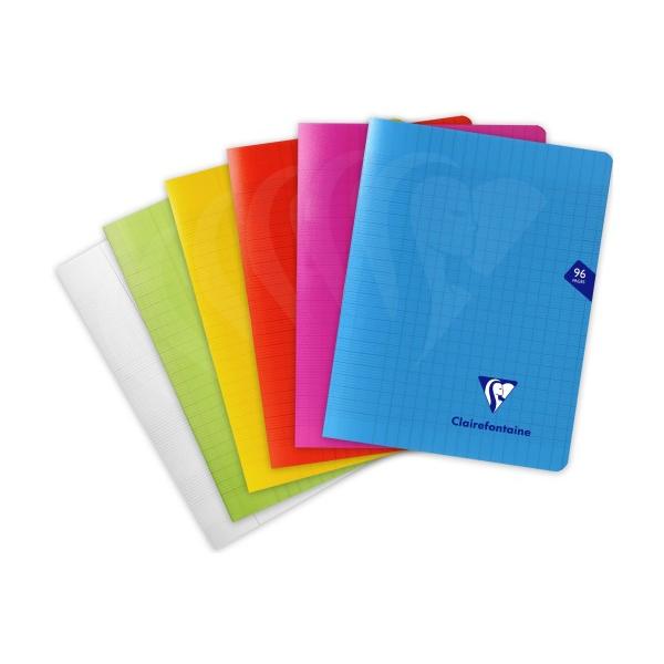 Cahier Petit Format Clairefontaine 303741C - 17 x 22 cm 96 Pages Grands Carreaux Seyes Couverture Polypro