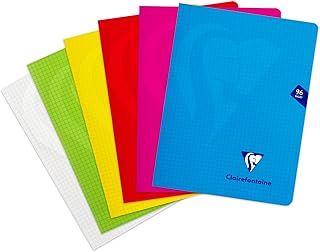 Cahier Agrafé Clairefontaine Mimesys 17x22 cm 96 Pages Petits Carreaux Papier Blanc 90 g Couverture Polypro