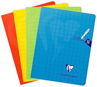 Cahier d'Écriture Clairefontaine Mimesys 303796C - 17x22 cm 32 Pages Grands Carreaux 90 g Couverture Polypro