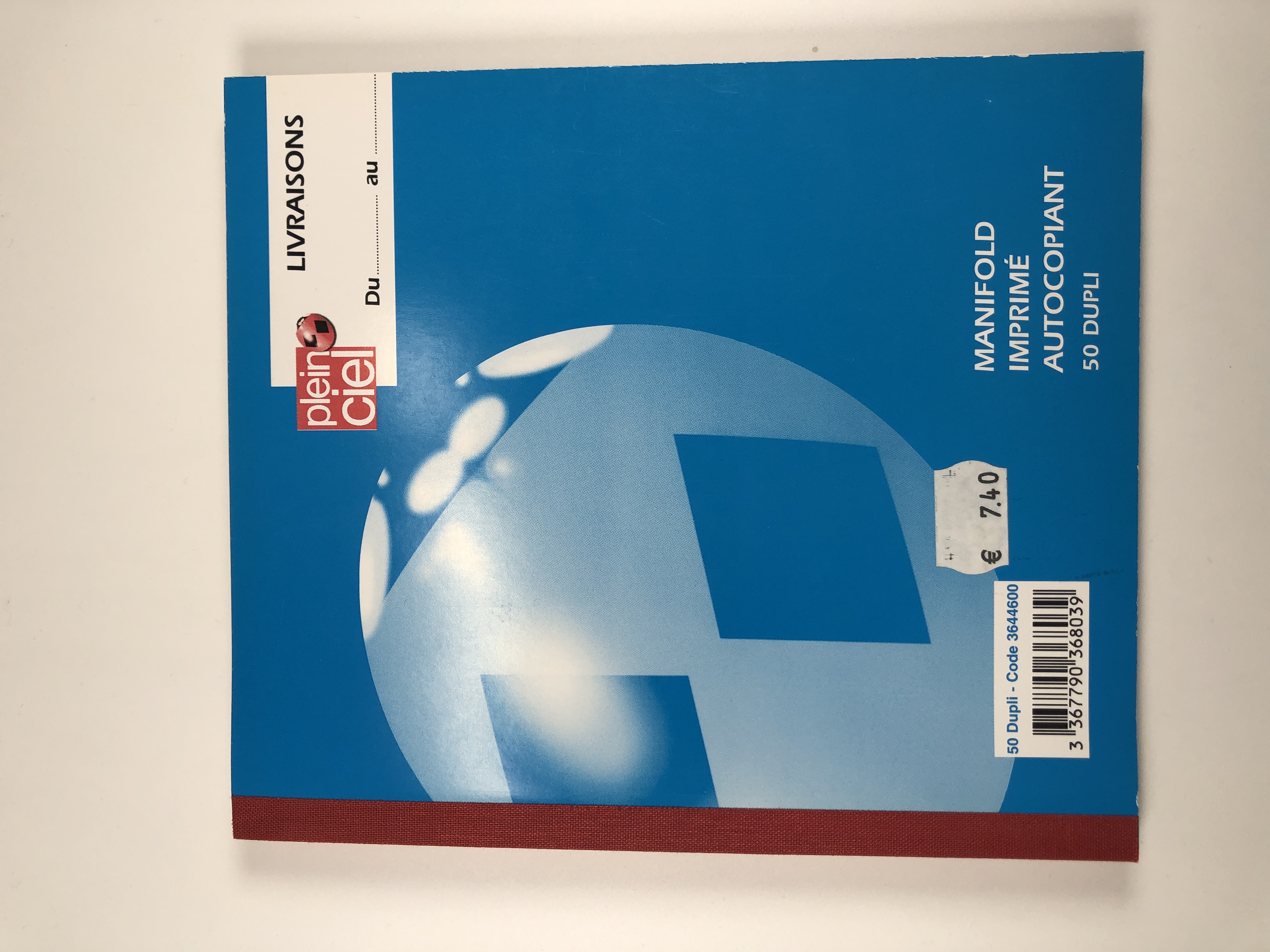 Plein Ciel- Manifold Carnet de livraisons - 50 dupli - 