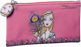 Trousse Fourre-Tout Plat Bobbypin Fleur Bleue - 22x12 cm Fermeture Éclair pour Maquillage et Papeterie