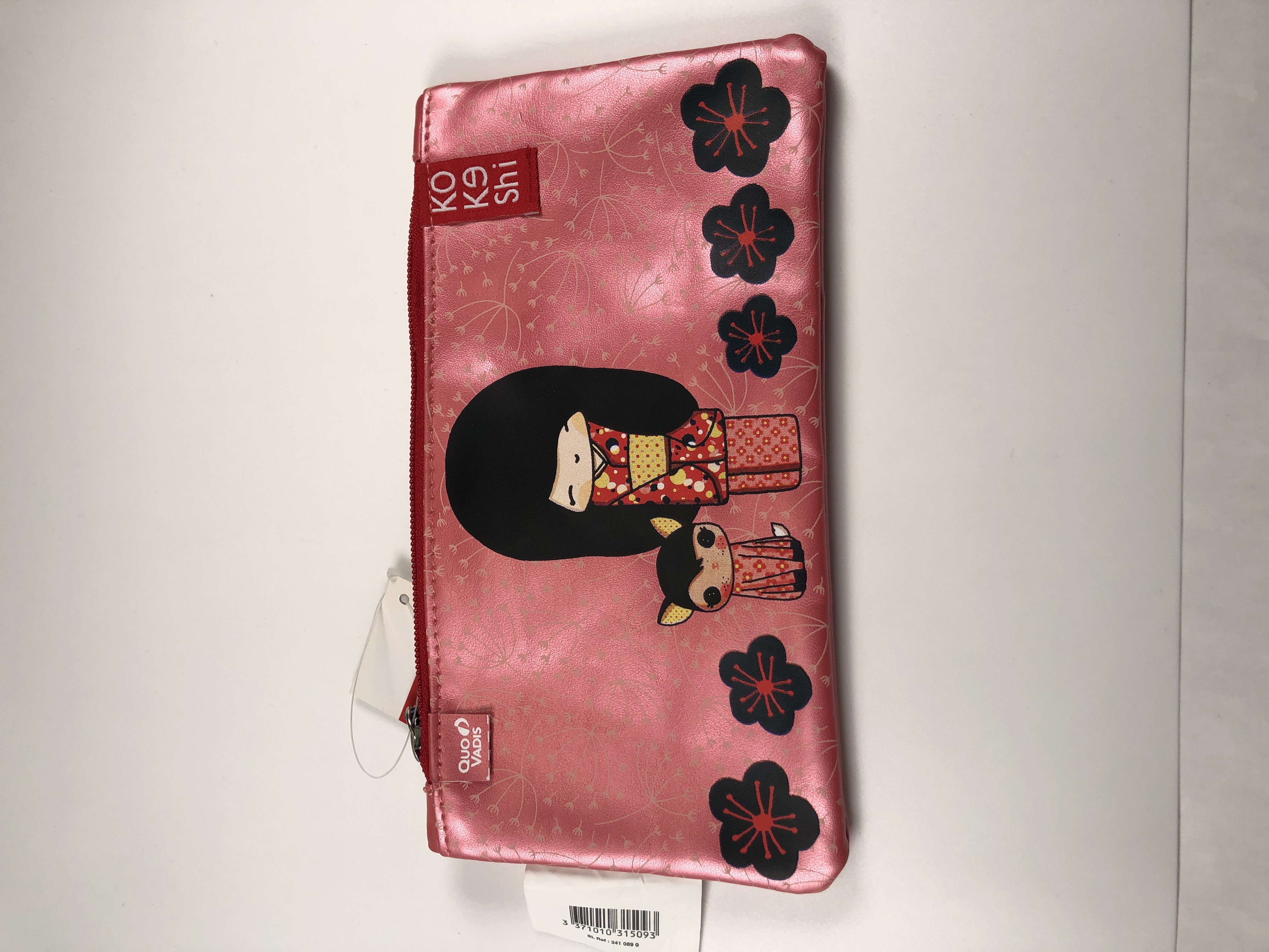 Trousse fourre-tout Kokeshi - Motif japonais, Fermeture éclair, 20x8 cm