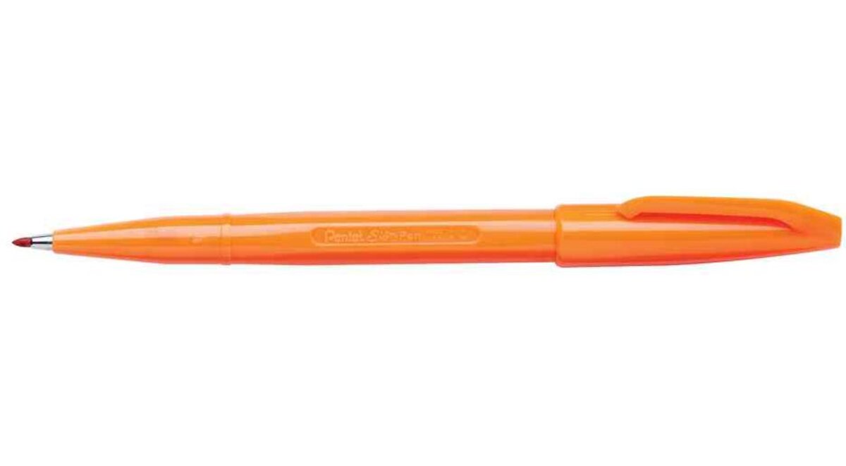 Stylo feutre PentelArts Sign Pen S520 - Pointe fine orange pour écriture et dessin précis