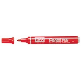 Marqueur permanent Pentel N50 - Pointe ogive 4,3 mm Rouge pour écriture durable
