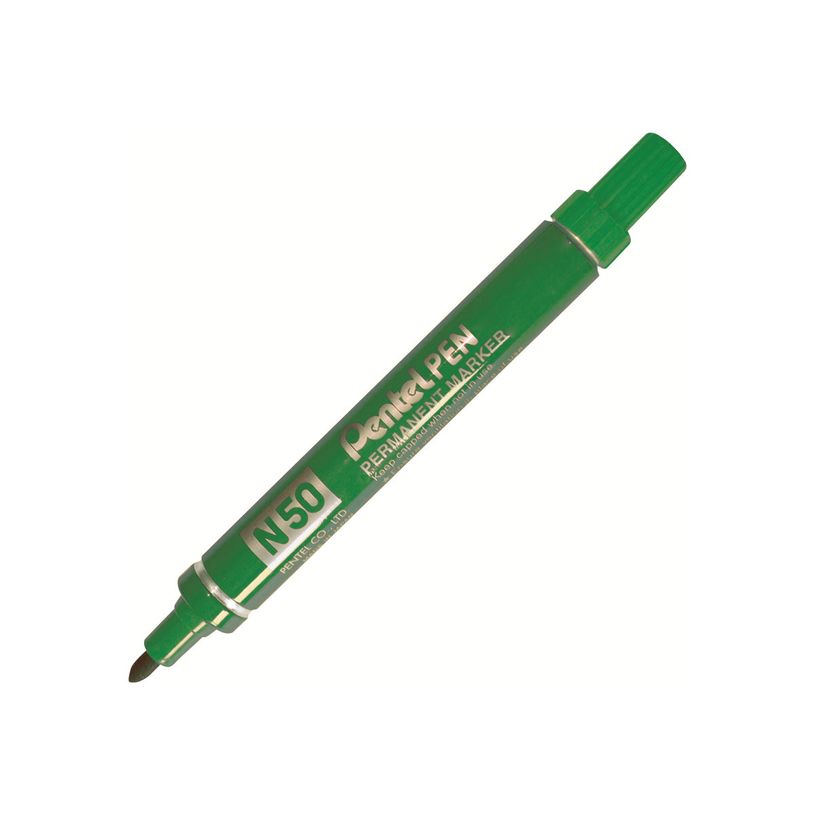 Marqueur permanent Pentel N50 - Vert - Pointe moyenne pour écriture et dessin sur surfaces variées