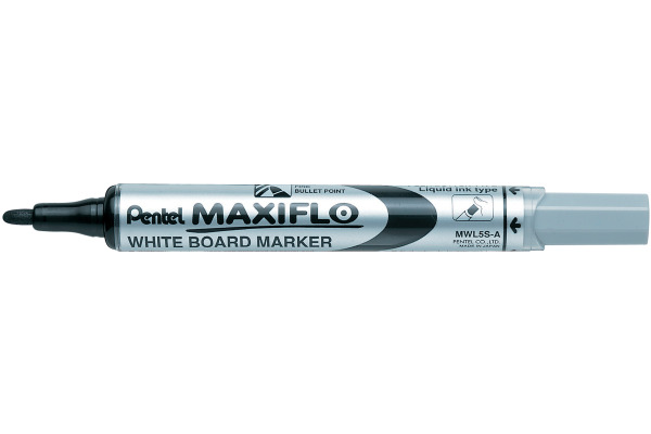 Marqueur Pentel MAXIFLO MWL5S - Noir pour tableau blanc, écriture fluide et effaçable