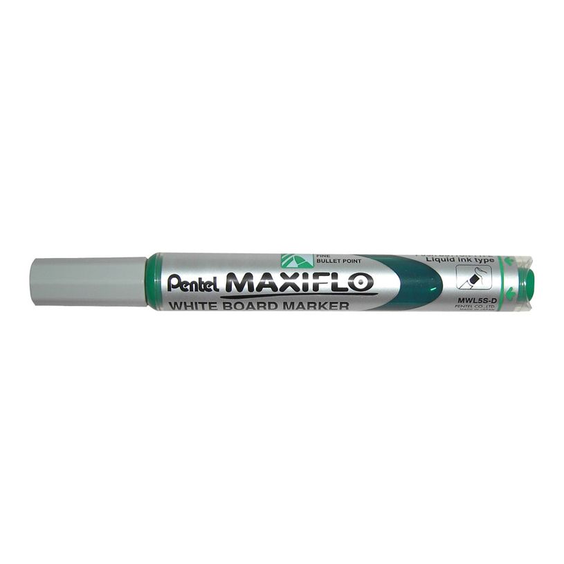 Marqueur tableau blanc Pentel MAXIFLO MWL5S - pointe ogive, vert, effaçable pour bureau et école