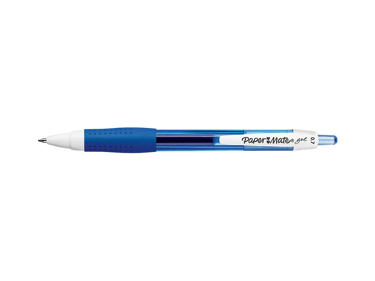 Stylo gel Papermate 0.7mm - Bleu, Blanc - Écriture fluide pour bureau et école