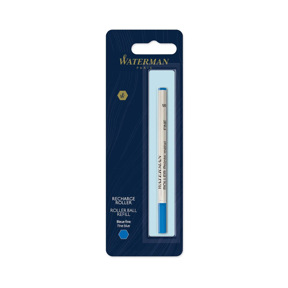 Recharge pour stylo bille Waterman - encre bleue pointe fine - compatible avec stylos Waterman pour écriture quotidienne