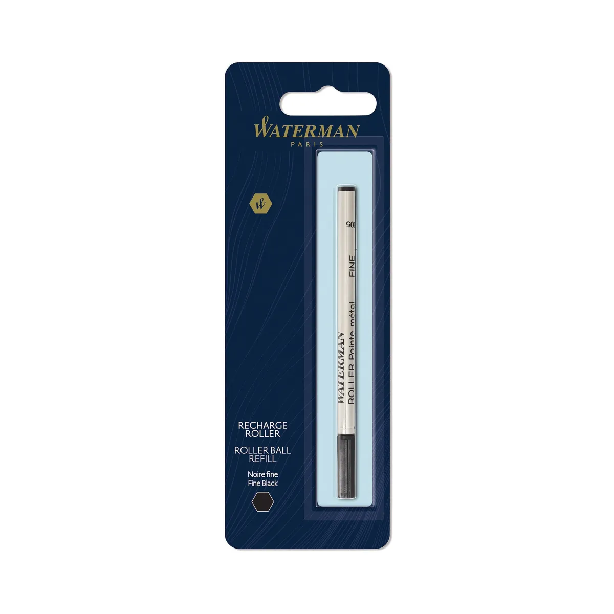 Recharge stylo bille Waterman - encre noire pointe fine - compatible avec stylos Waterman pour écriture quotidienne