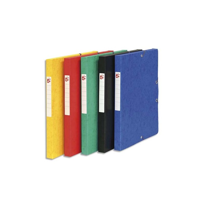 Boîte de classement à élastique - Carte lustrée 7/10 600g/m², dos 25 mm, coloris assortis pour bureau et organisation