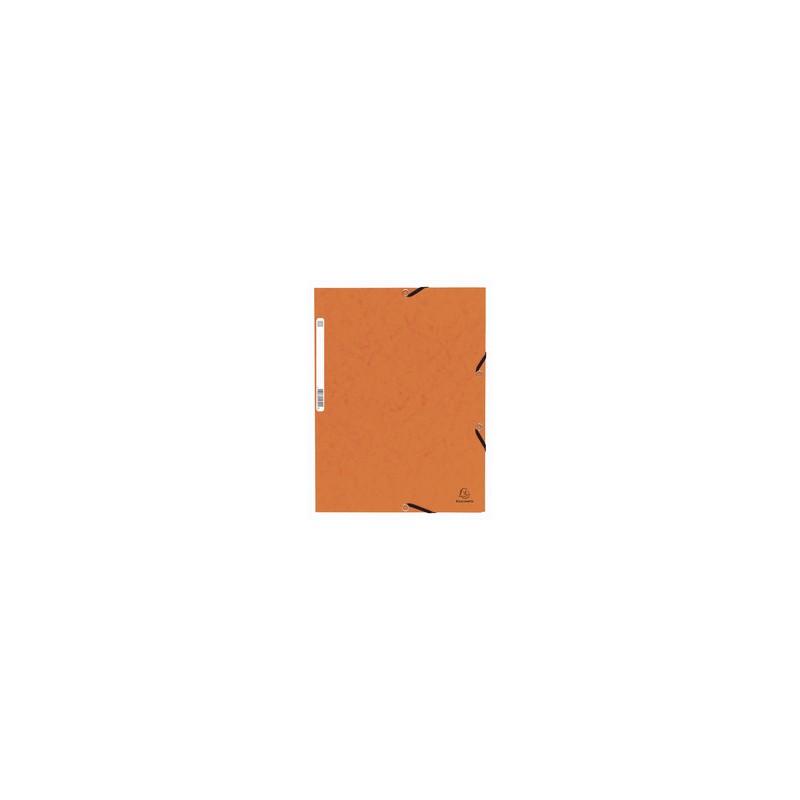 PERGAMY Chemise 3 rabats monobloc à élastique en carte lustrée 5/10e, 390g. Coloris Orange.