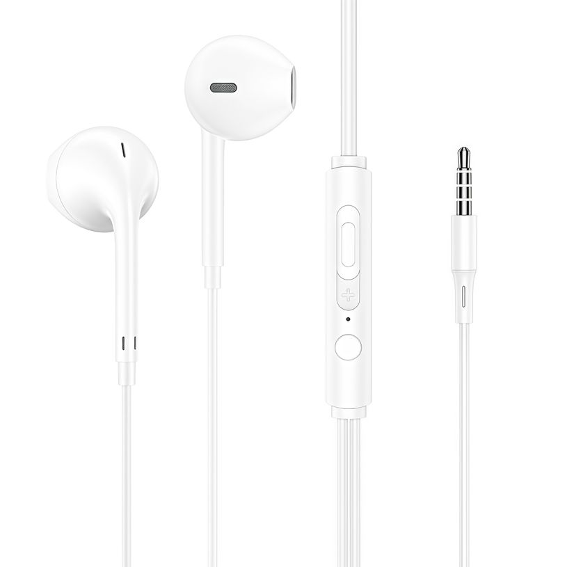 Ecouteurs filaires WOW - intra-auriculaires avec micro - blanc - pour smartphone et ordinateur