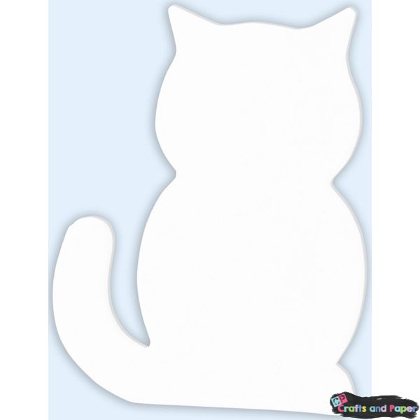 Figurine décorative papier mâché 12 cm - Chat blanc pour décoration intérieure et loisirs créatifs