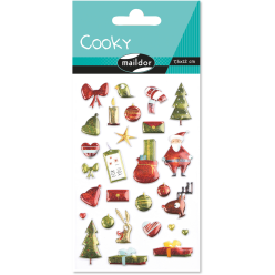 Sacoche Cooky 7,5x12 cm - modèle Noël traditionnel pour rangement accessoires informatiques