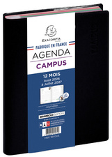 Agenda scolaire Exacompta Forum Campus 2026/2027 - Semainier 12 mois pour organisation scolaire et professionnelle