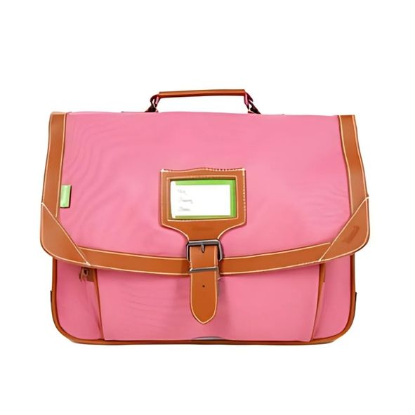 Cartable scolaire 38cm - design classique rose pour école et organisation de la rentrée