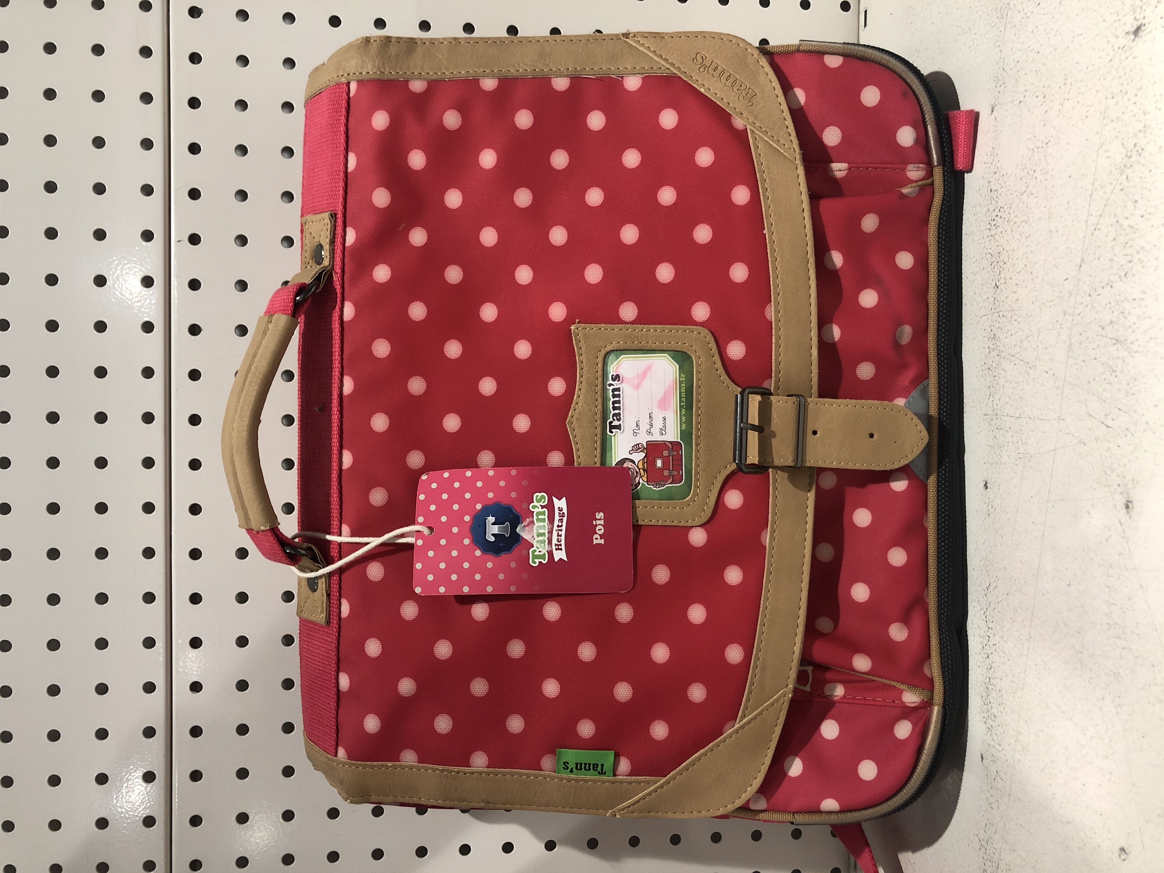 Cartable TANN'S Héritage Pois - 38 cm - Sac à dos scolaire pour enfants à la rentrée