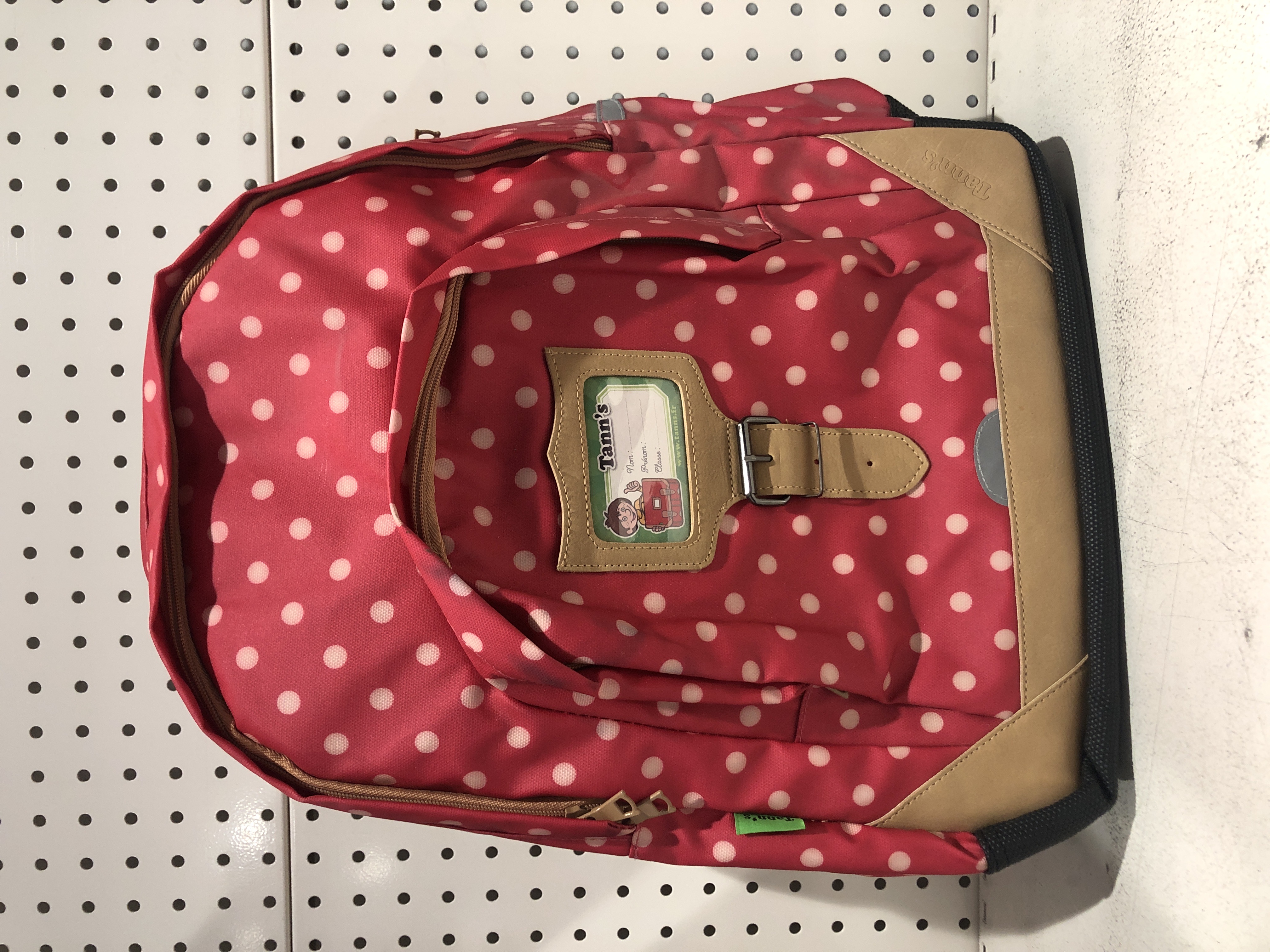 Sac à dos TANN'S Héritage L corail à pois - Cartable scolaire pour école et organisation de rentrée