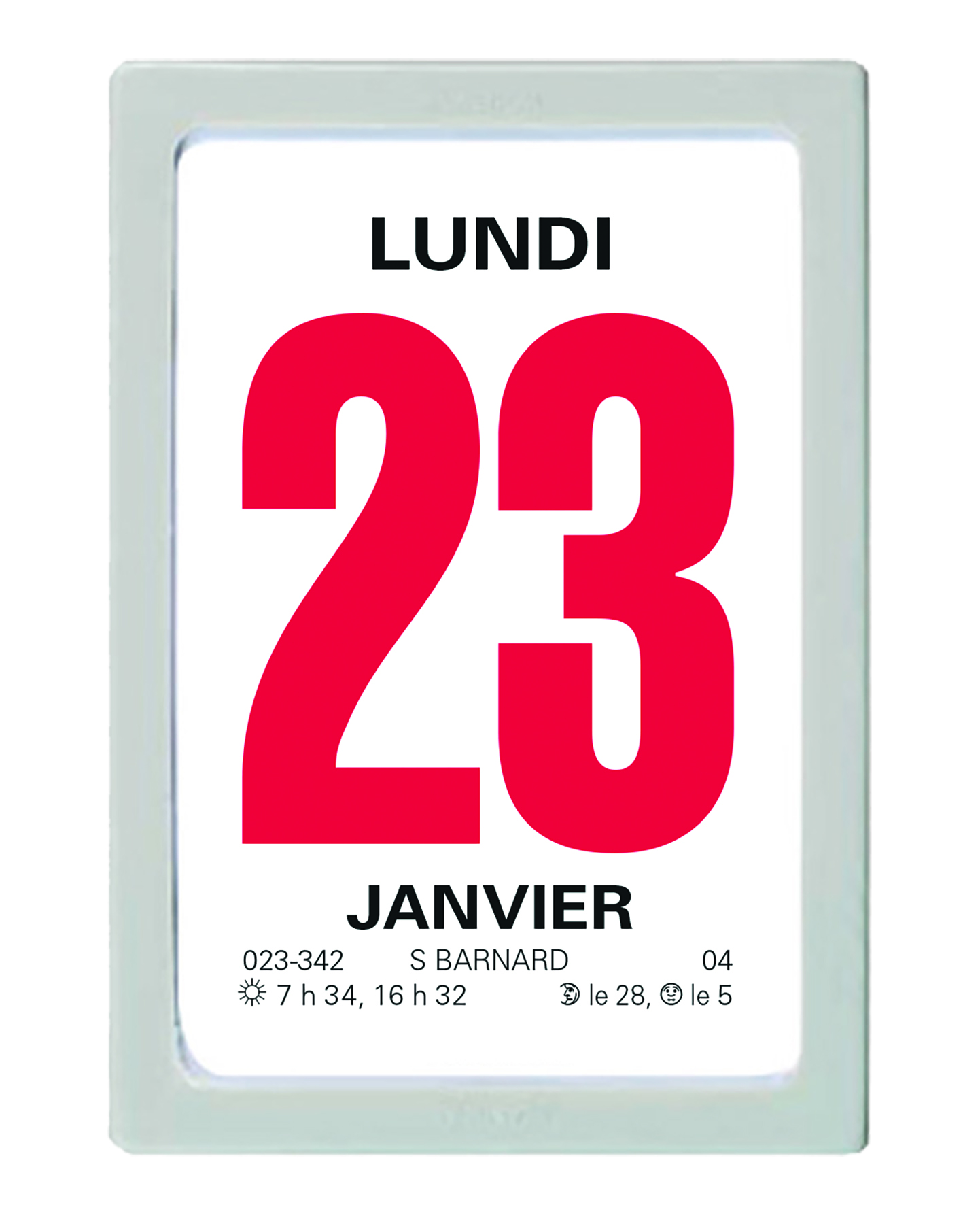 Bloc éphéméride classique Oberthur 2026 - 6 x 9 cm - Gris - Pour organisation quotidienne