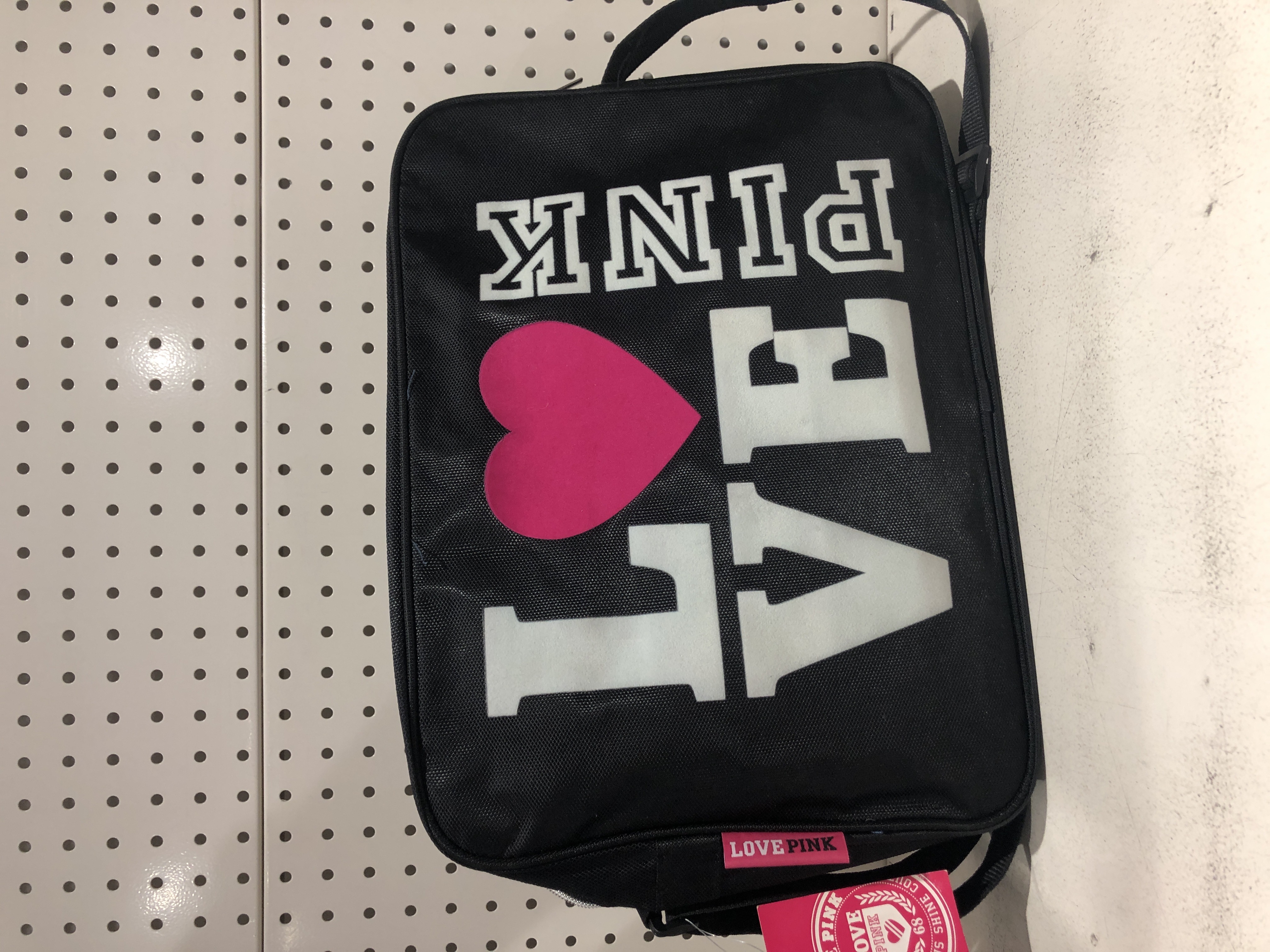 Sac bandoulière LOVE PINK - Noir, compact et pratique pour école et organisation quotidienne