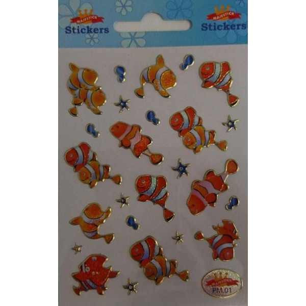 Planche de stickers relief Majestick Poisson Clown - Décoration créative et activités enfants