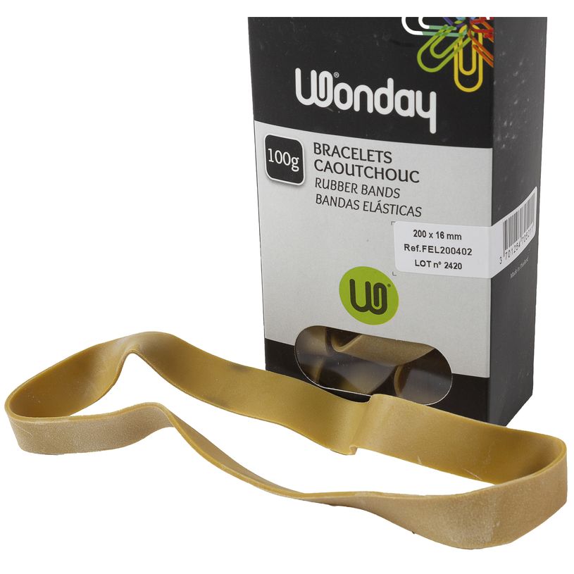 Bracelets caoutchouc Wonday - Élastiques 1.6 cm x 20 cm - 100 g - Accessoire pour loisirs créatifs