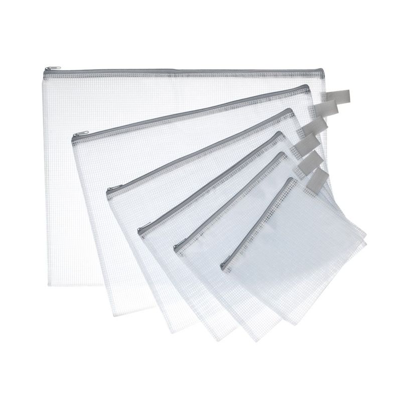 Pochette zippée en PVC Jpc - 26 x 34,5 cm semi-transparente pour documents
