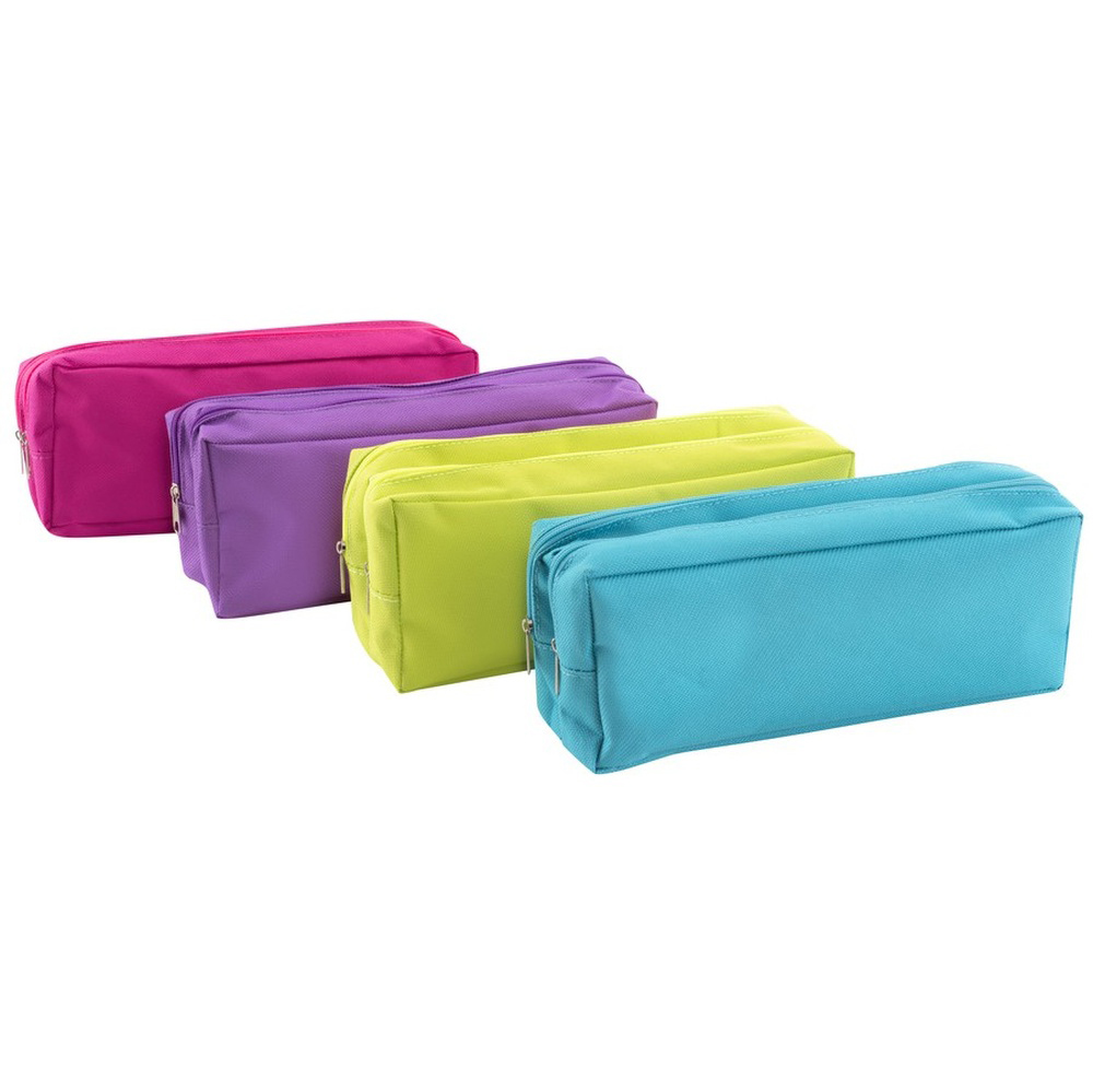 Trousse rectangulaire Wonday - 2 compartiments couleurs assorties pour école, bureau, loisirs créatifs