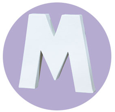 Lettre décoration 3D Decopatch M - 12 cm pour décoration et loisirs créatifs manuels