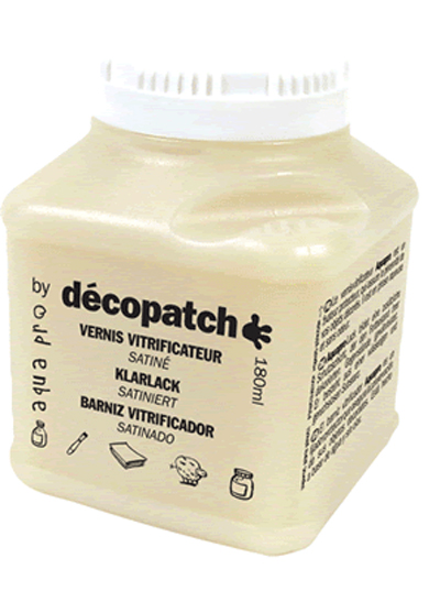 Vernis-Vitrificateur satiné Decopatch 180ml - Pour loisirs créatifs et décoration papier, compatible papier, carton, bois