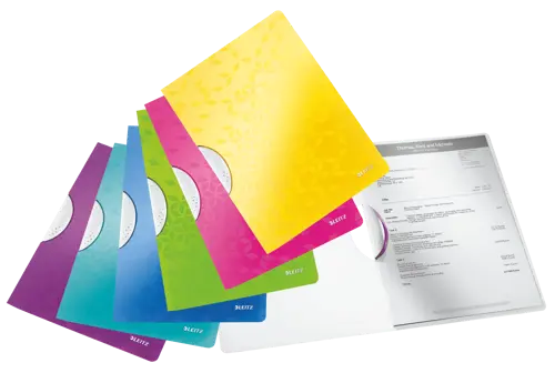 Pince à dessin ColorClip Leitz WOW - PP Rose, 30 feuilles, Format A4, pour bureau et école