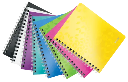 Cahier Leitz WOW A5 quadrillé 5 mm - Couleurs assorties pour organisation scolaire