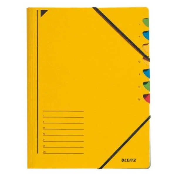 Classeur trieur LEITZ - Format A4, 7 compartiments, jaune, pour organisation de documents