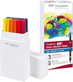 Feutre double pointe Tombow DUAL BRUSH PEN ABT - Couleurs primaires pour dessin et lettrage créatif