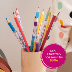 Étiquette pour stylo Avery - papier 10 x 50 mm avec cadre coloré pour organisation scolaire et bureau