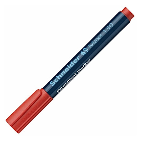 Marqueur permanent Schneider 130 - Pointe ogive Rouge pour surfaces lisses et poreuses