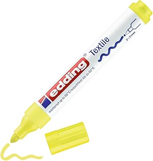Marqueur textile edding 4500 - Jaune fluorescent - Pointe ronde 2-3 mm - Lavable en machine 60°C - Pour tissu