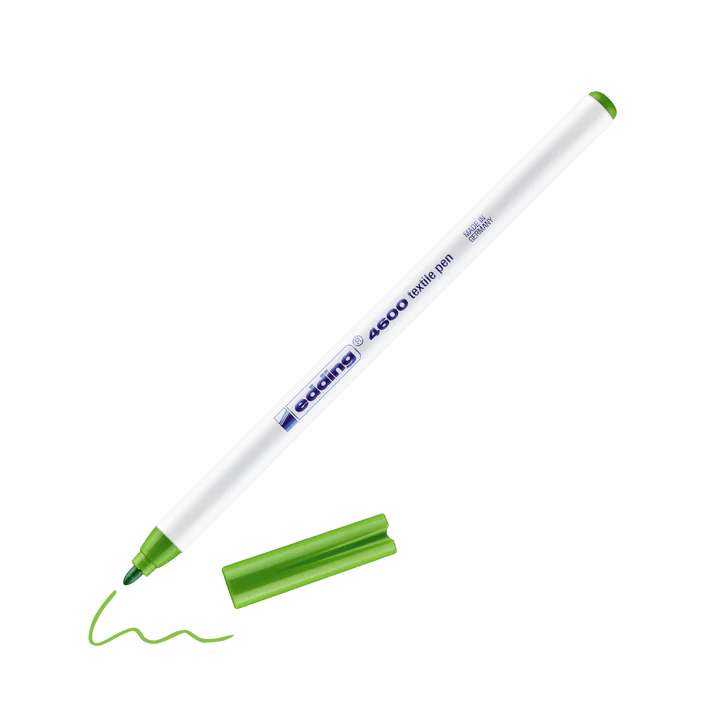 Marqueur textile Edding 4600 - Vert pomme 011, encre à base d'eau, pour tissus légers, largeur de trait 1 mm
