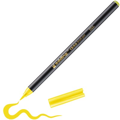 Feutre pinceau Edding 1340 - jaune, pointe pinceau 1-3 mm pour dessin et coloriage artistique