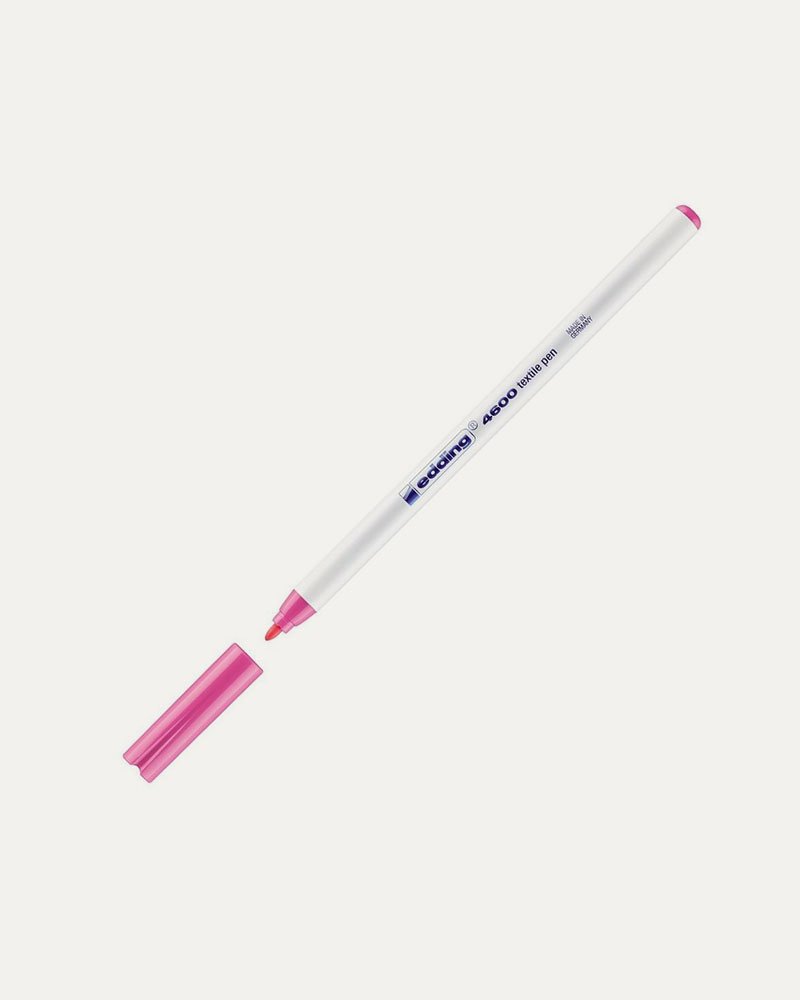 Marqueur textile Edding 4600 - Rose 009, encre à base d'eau, pour tissus légers, largeur de trait 1 mm