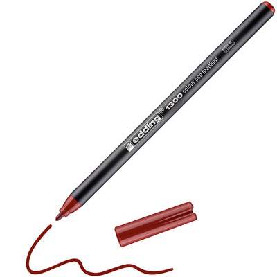 Feutre à pointe fibre Edding 1300 - rouge, pointe ronde 2 mm pour écriture scolaire et bureau