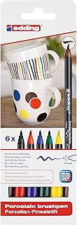 Marqueurs pour porcelaine EDDING Etui de 6 - Trait 1-4 mm Couleurs assorties pour décoration et loisirs créatifs